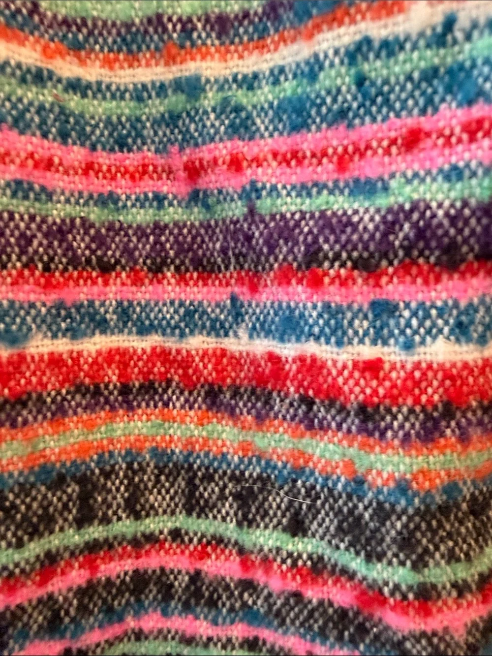 GAP Cream Scarf with Pink, Blue, Green and Orange Stripes